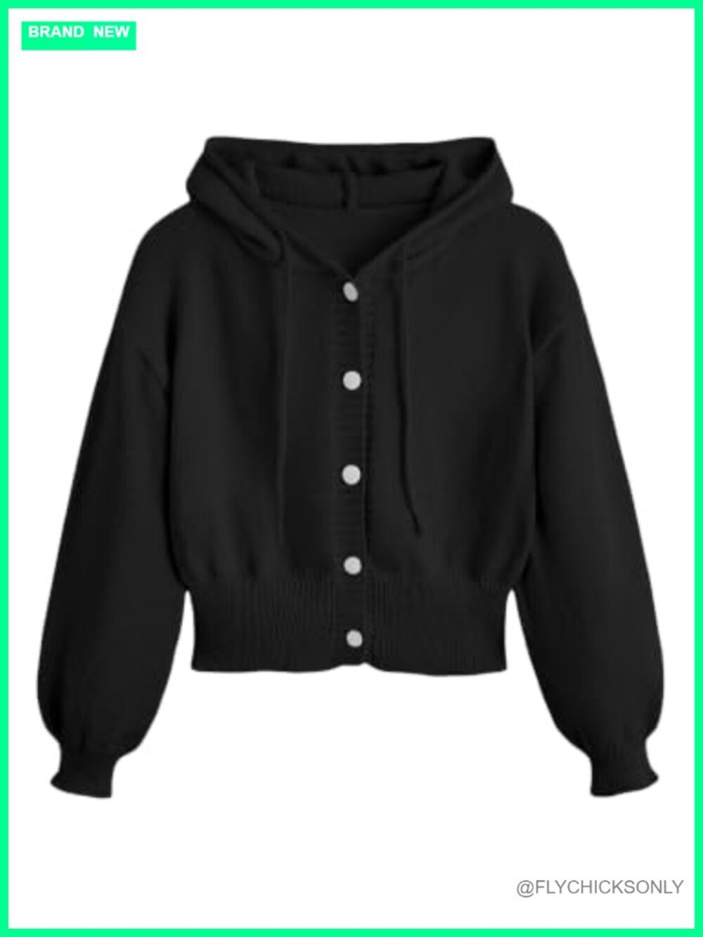 Women's Button Up Hooded Cardigan Fall Sweater Long Sleeve Knit Top